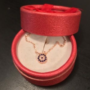 Evil eye 🧿 rose gold necklace sterling silver